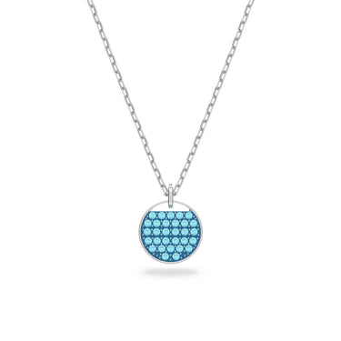 Swarovski Damen Halskette mit Anhänger Ginger Rundschliff Blau Pavé 5642957